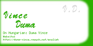 vince duma business card